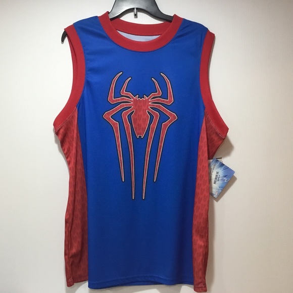 Marvel Shirts Spiderman Basketball Jersey Mens Size L Nwt Poshmark